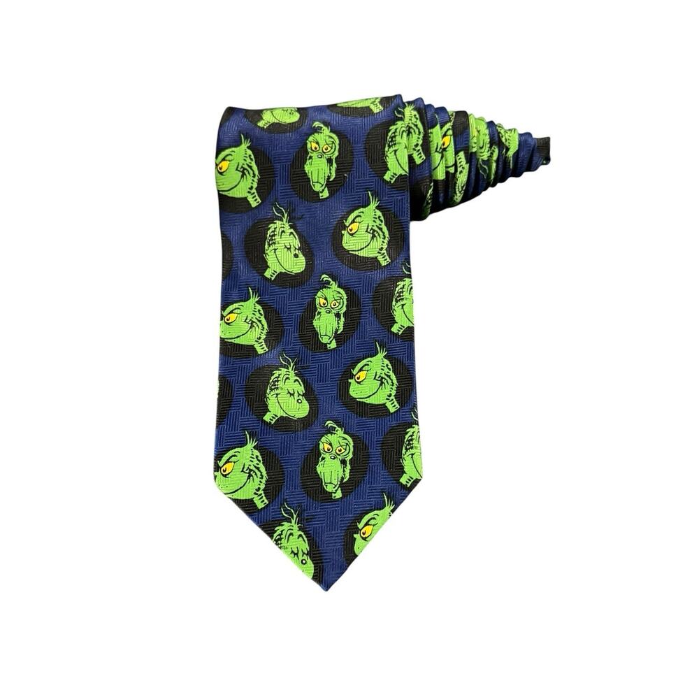 Dr Seuss How The Grinch Stole Christmas Faces Cartoon Novelty Necktie Polyester